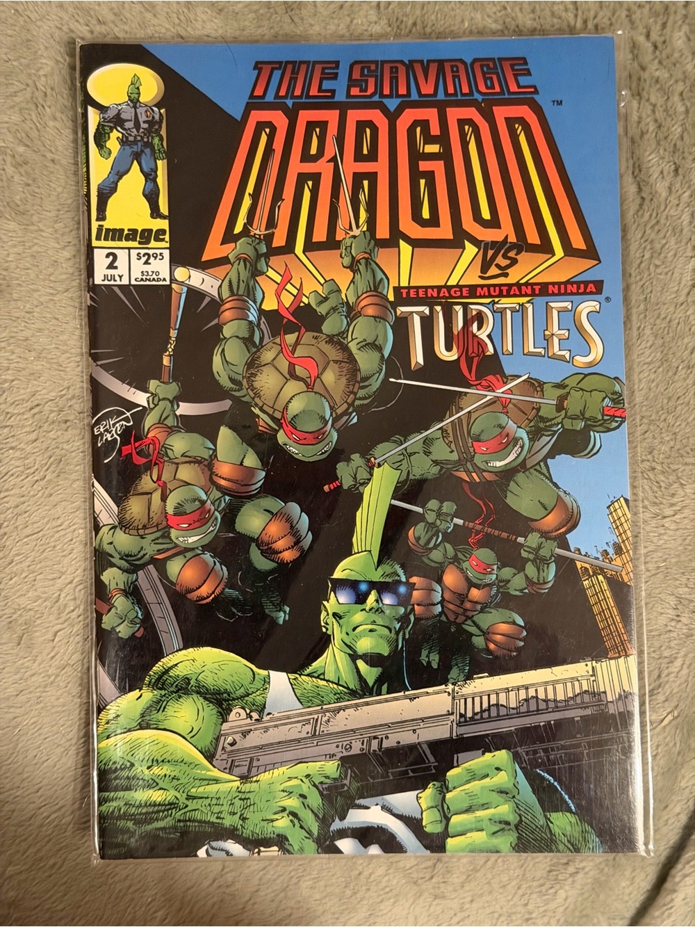 VTG 90s The Savage Dragon vs Teenage Mutant Ninja Turtles Comic Book by Image